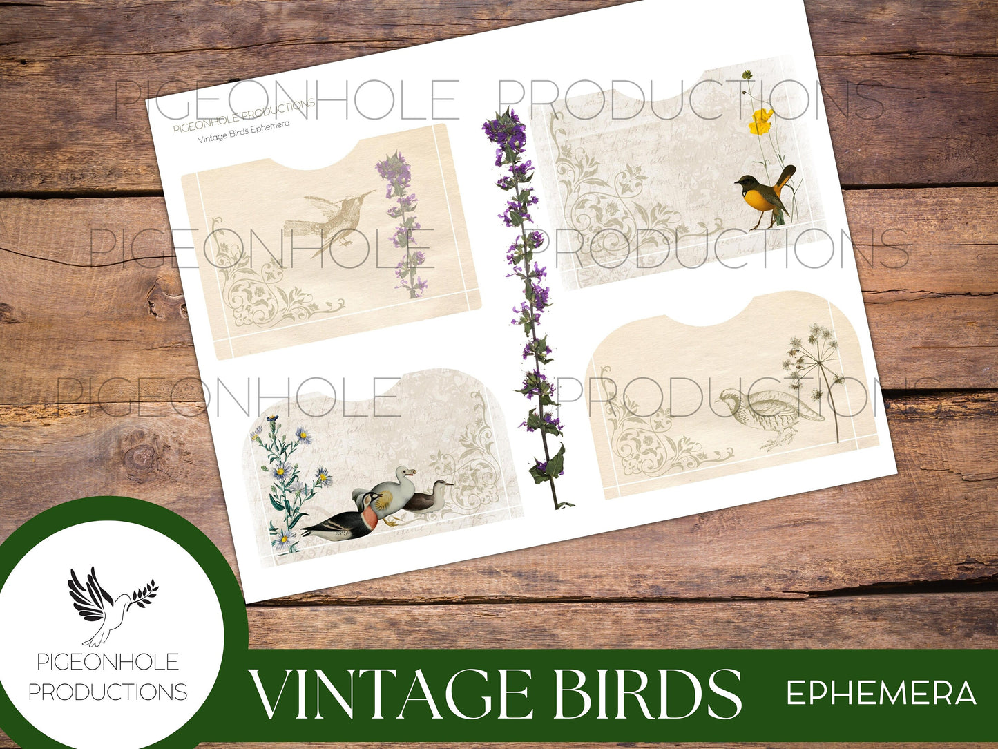 Vintage Birds EPHEMERA, printable, for junk journals, scrapbooking, papercrafts, cardmaking, tags, ephemera