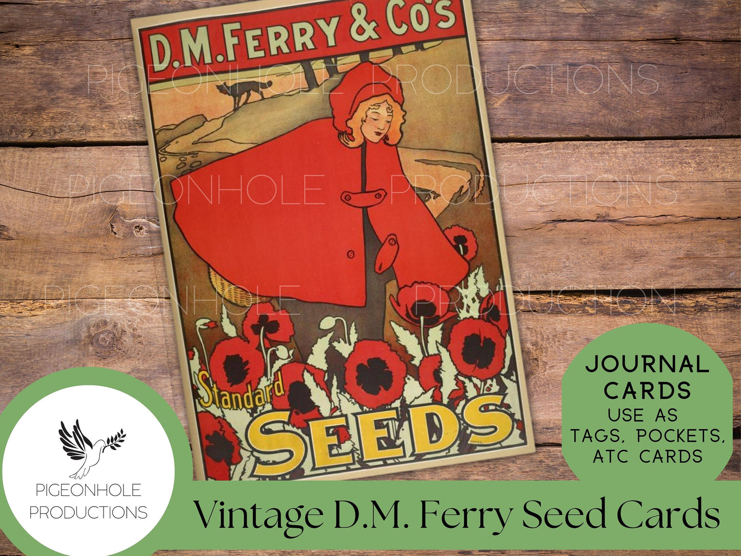 D.M. Ferry Seed Journal Cards, PRINTABLE, vintage advertising for the D.M. Ferry Seeds Company to use as journal cards, tags, pockets