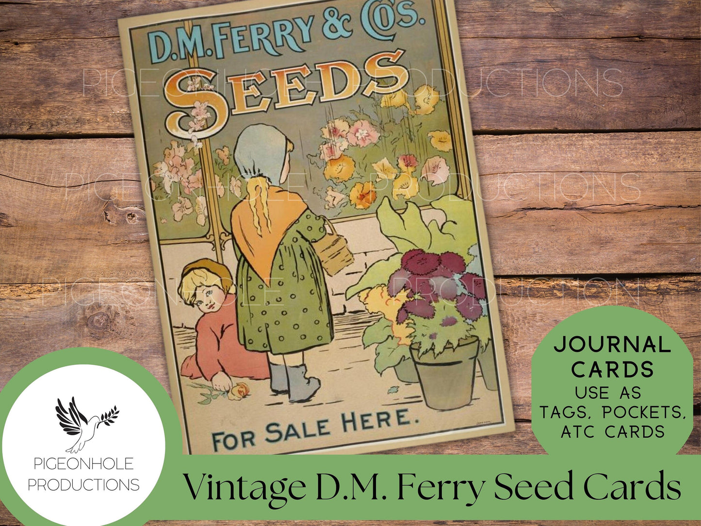 D.M. Ferry Seed Journal Cards, PRINTABLE, vintage advertising for the D.M. Ferry Seeds Company to use as journal cards, tags, pockets