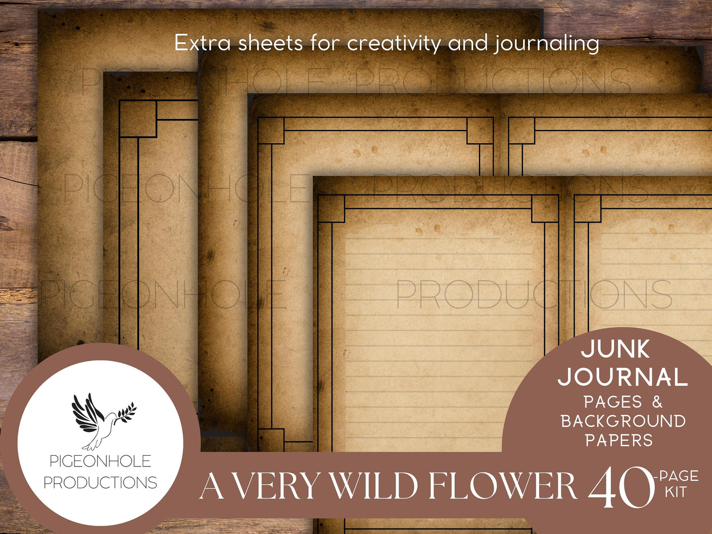 A Very Wild Flower Junk Journal Kit, PRINTABLE, 40 pages, lovely vintage flowers, uplifting quotes, lyrics, poems, lots of journal space