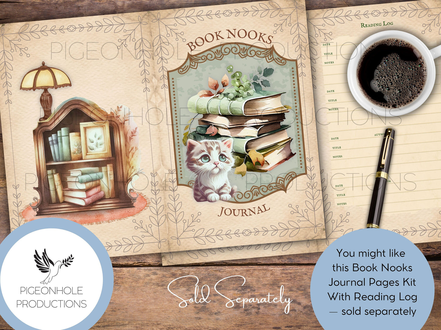 Book Lover Faux Postage Stamps—PRINTABLE—Use in junk journals, planners, scrapbooking, collage, or print on sticker paper for stickers
