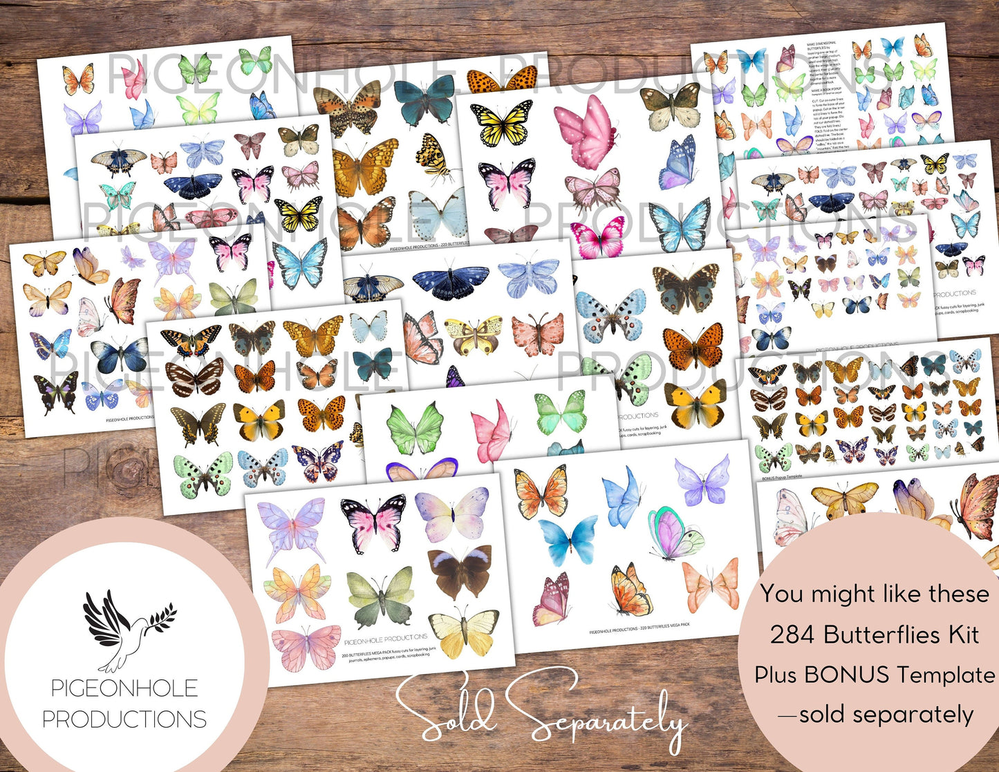 Magical Fairies Junk Journal Ephemera BUNDLE, includes 5 kits of tags, tucks, pockets, labels, fussy cuts, envelopes, papers, more!