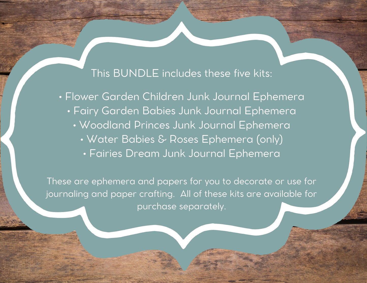 Magical Fairies Junk Journal Ephemera BUNDLE, includes 5 kits of tags, tucks, pockets, labels, fussy cuts, envelopes, papers, more!