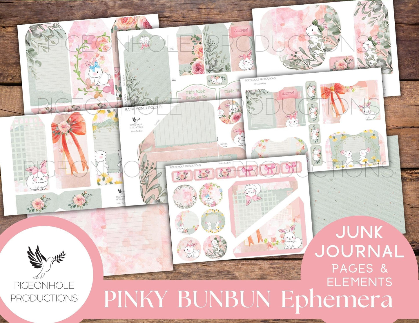 Spring Critters Junk Journal Ephemera BUNDLE, includes 5 kits of tags, tucks, pockets, labels, fussy cuts, envelopes, papers, more!