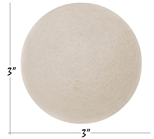 Wool Dryer Balls - XL Natural Fabric Softener, Reusable, Reduces Clothing Wrinkles and Saves Drying Time. The Large Dryer Ball is a Better Alternative to Plastic Balls and Liquid Softener. (Pack of 6)