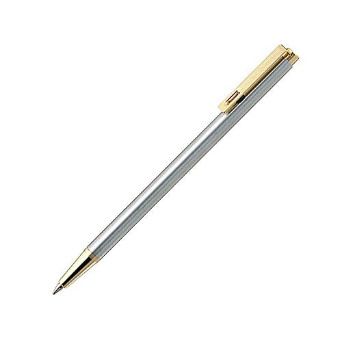 ZEBRA Mini Ballpoint Pen T-5, Black Ink, Silver with Gold Accent (T-5)