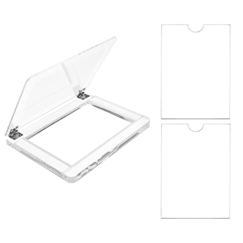 PH PandaHall Stamp Platform Tool 5.9x7.7" Acrylic Stamp Block Positioning Stamping with Grid Lines for Accurate Craft Stamping Card Making Journals Scrapbooking