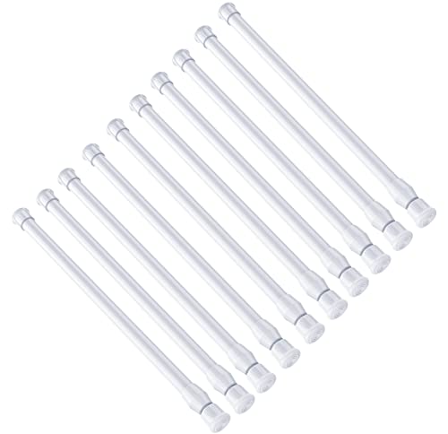 10PCS Spring Curtain Rods 28 to 48 inch Shower Tension Rod White Spring Curtain Rod Adjustable Curtain rod Expandable Curtain Rod Pressure Curtain Rod Spring Loaded Curtain Rods Bars Tensions Rod