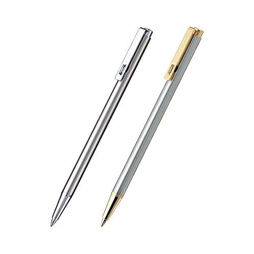 ZEBRA Mini Ballpoint Pen T-5, Black Ink, Silver with Gold Accent (T-5)