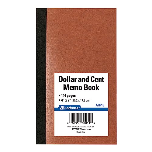 Adams Dollar and Cent Memo Book, 7 x 4 Inches, 144 Pages (AFR18)