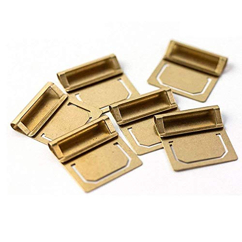 JoyTong Brass Index Clip - Paper Tabs File Bookmarks Page Clip,Pack of 6