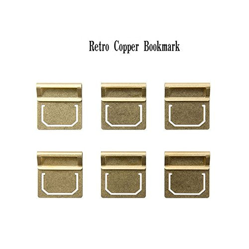 JoyTong Brass Index Clip - Paper Tabs File Bookmarks Page Clip,Pack of 6