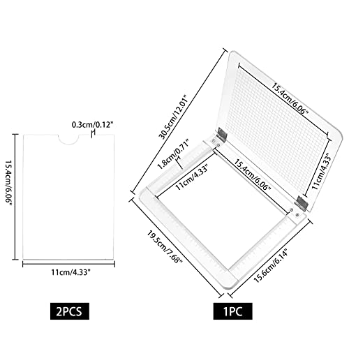 PH PandaHall Stamp Platform Tool 5.9x7.7" Acrylic Stamp Block Positioning Stamping with Grid Lines for Accurate Craft Stamping Card Making Journals Scrapbooking