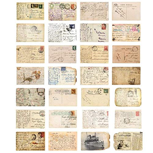 Koolemon Vintage Theme Postcard Set 30 Cards DIY Postcards Gift Message Card Paper Bookmark for Worth Collecting,Retro