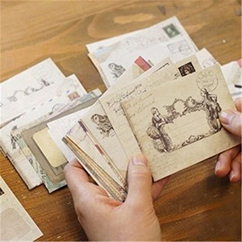 yueton Pack of 48 Kawaii Retro Lovely Vintage Special European Style Mini Paper Envelope for Wedding, Birthday Party, Greeting Cards (12 Different Designs)