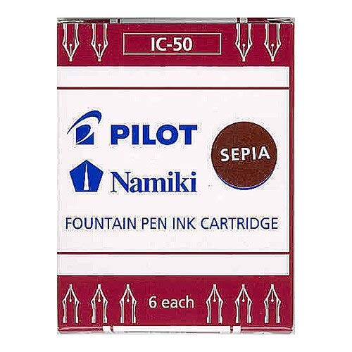 PILOT Namiki IC50 Fountain Pen Ink Cartridges, Sepia, 6-Pack (69006)