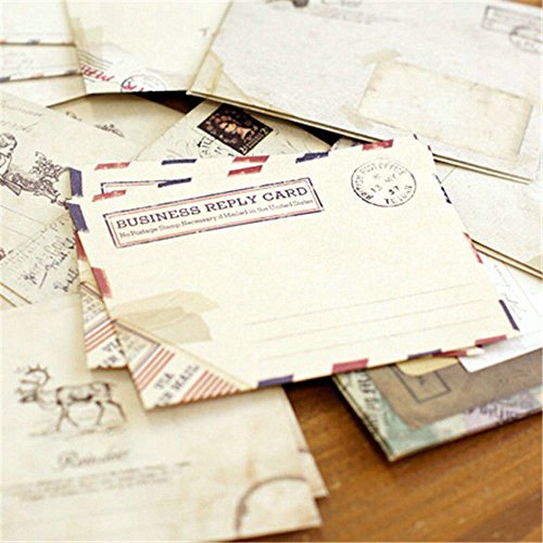 yueton Pack of 48 Kawaii Retro Lovely Vintage Special European Style Mini Paper Envelope for Wedding, Birthday Party, Greeting Cards (12 Different Designs)