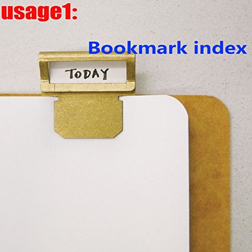 JoyTong Brass Index Clip - Paper Tabs File Bookmarks Page Clip,Pack of 6