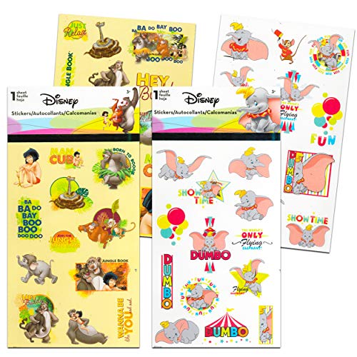 Classic Disney Stickers Party Favors Mega Assortment ~ Bundle Includes 16 Disney Sticker Sheets Featuring Bambi, 101 Dalmatians, Lion King, Jungle Book, Pinocchio, and More (Over 200 Stickers!)