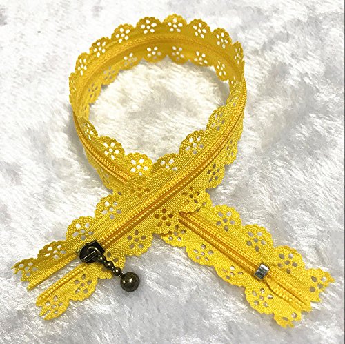 WKXFJJWZC 40Pcs Novelty (50cm) 20 inch Lace Closed End Zippers Nylon for Purse Bags for DIY Sewing Tailor Craft Bed Bag （20/Color） (20 inch)