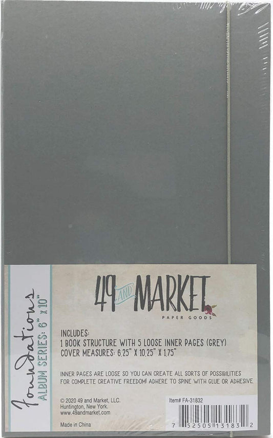 49 AND MARKET ALBUM 6X10 GREY, us:one size
