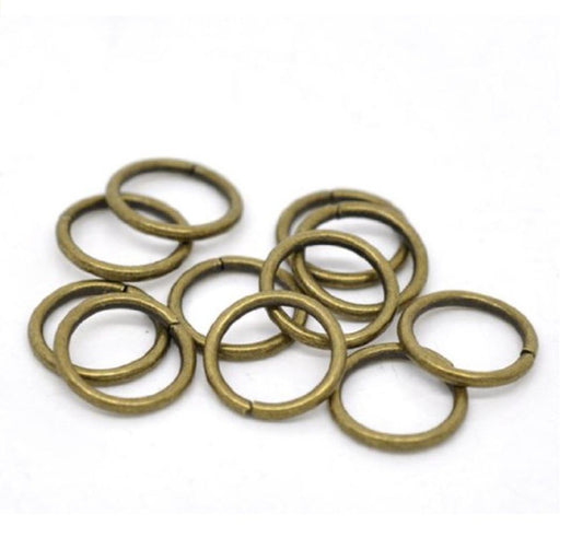 100pcs 12mm (0.47 Inch) Jump Ring (Wire - 0.8mm/0.03 inch/20 Gauge) Antique Bronze Plated for Jewelry Craft Making CF167-12