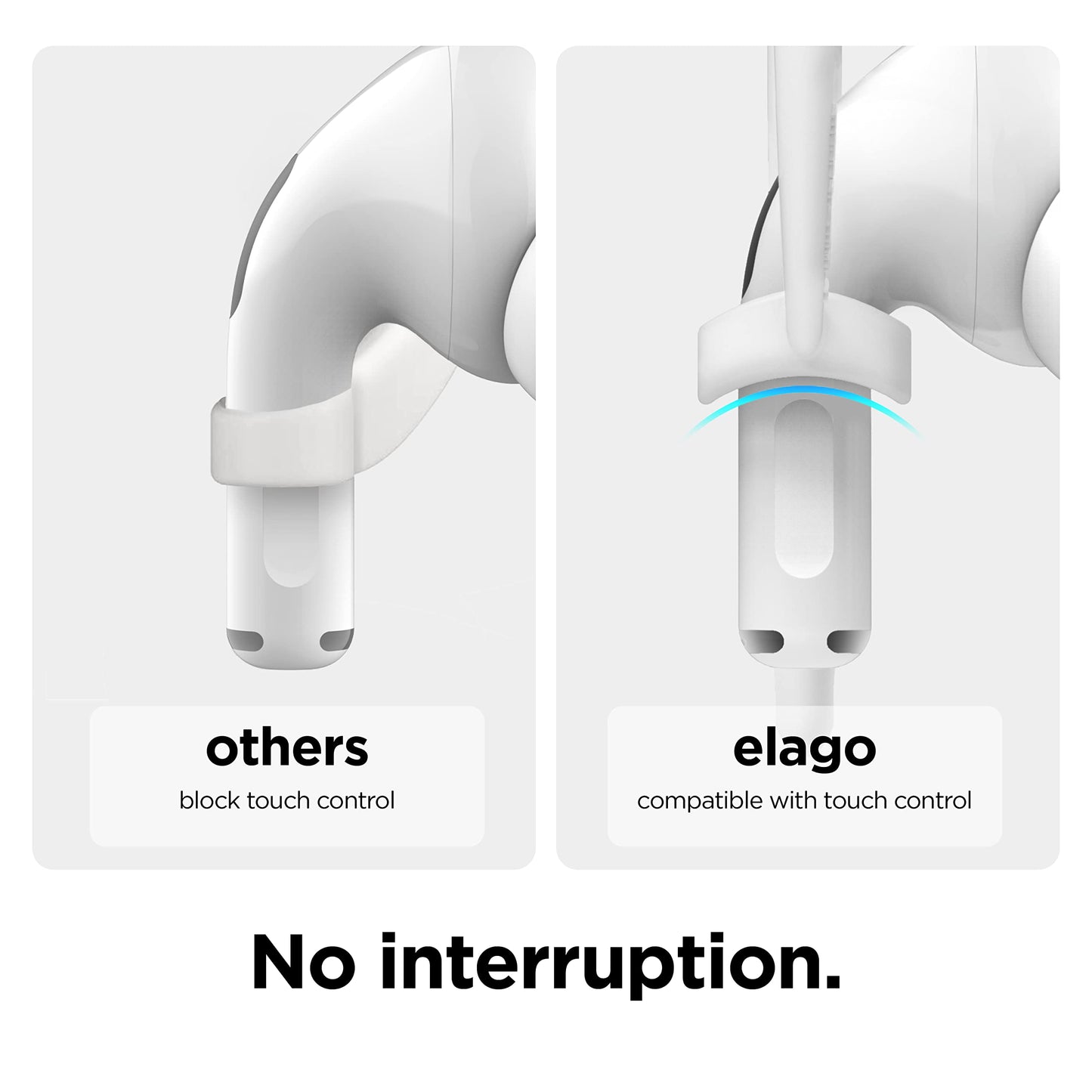 elago Ear Hooks Designed for AirPods Pro 2nd gen, AirPods Pro, Designed for AirPods 3 & 2 & 1, Earbuds Accessories, Anti-Slip, Ergonomic Design, Comfortable Fit (White) [US Patent Registered]