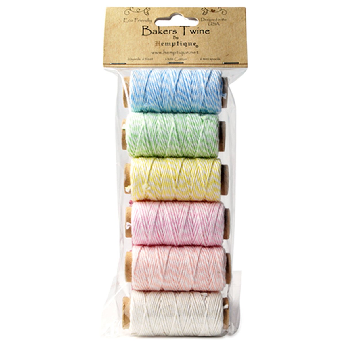 Hemptique Baker's Twine Cotton six Mini spools in (20 Yards)