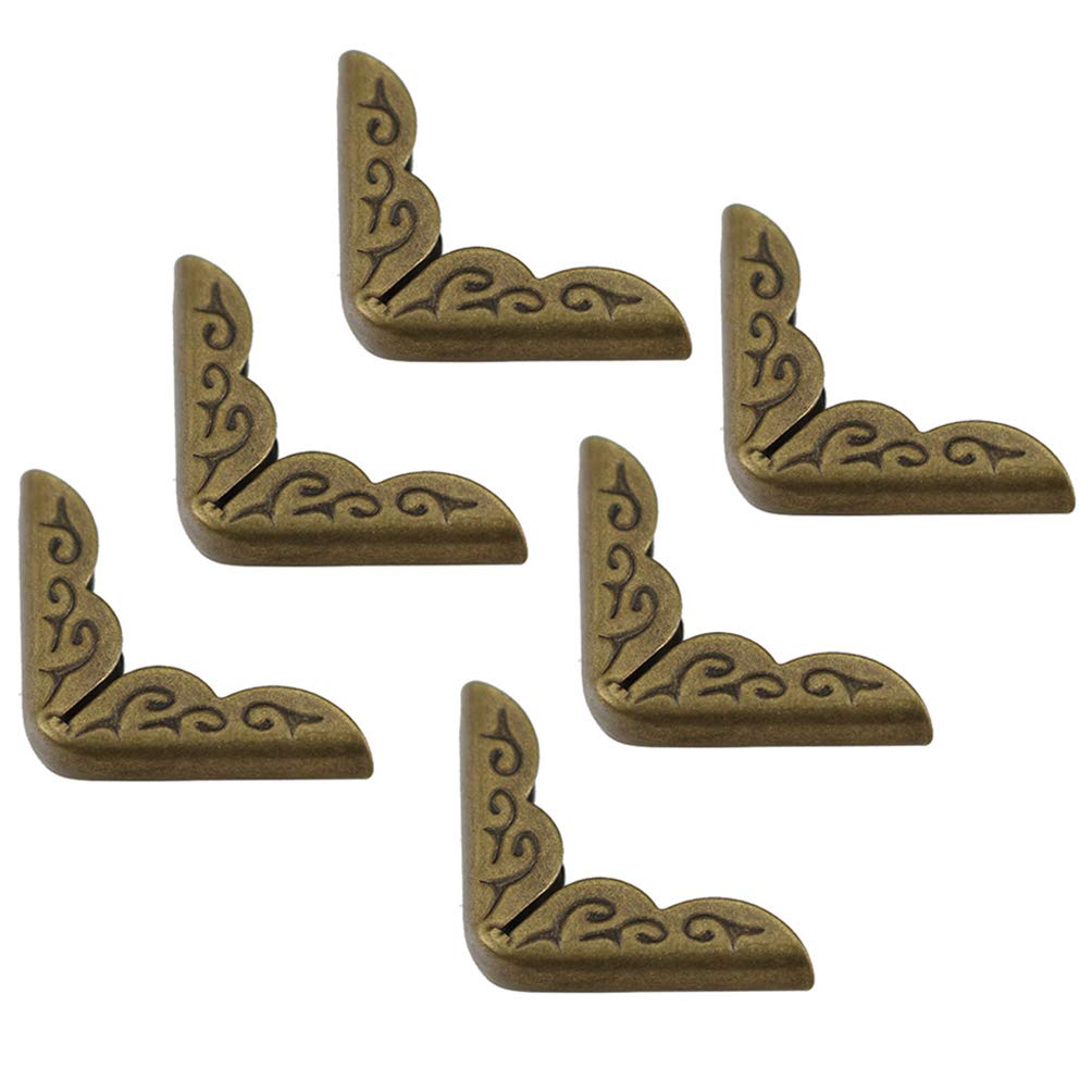 Teensery 100 Pcs Metal Book Corner Protector Decorative Corner Cover for Scrapbook Photo Album Diary (Bronze)