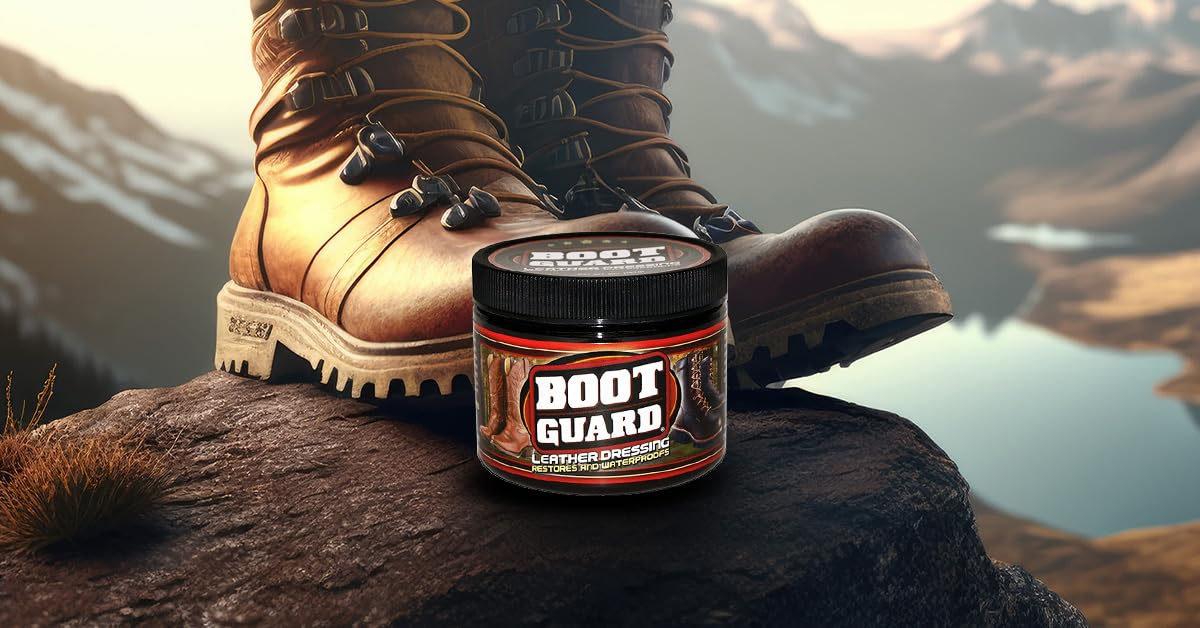 Boot Guard Leather Dressing: Restores and Conditions Leather Boots, Shoes, Automotive Interiors, Jackets, Saddles, Unscented, 5 Ounce Jar