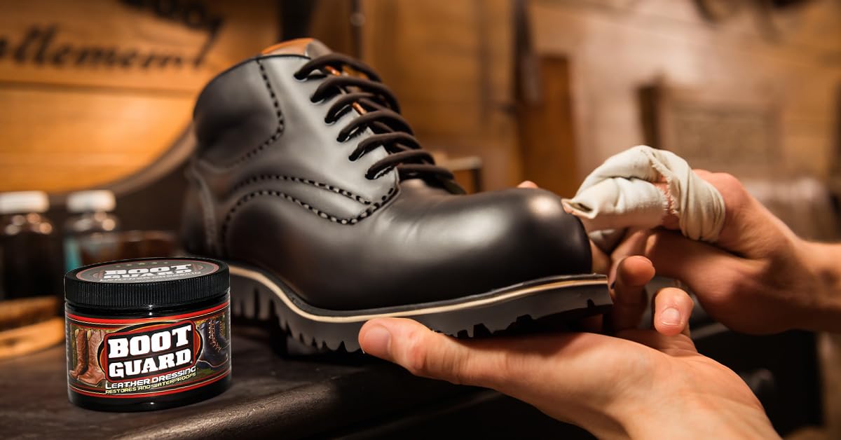 Boot Guard Leather Dressing: Restores and Conditions Leather Boots, Shoes, Automotive Interiors, Jackets, Saddles, Unscented, 5 Ounce Jar