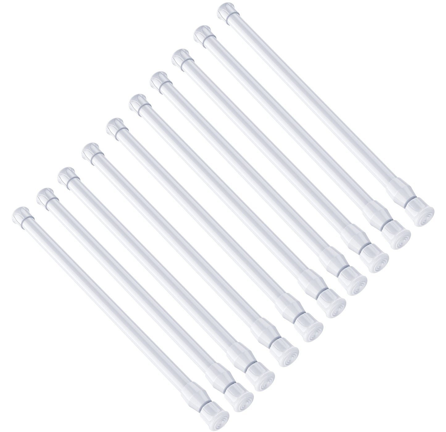 10PCS Spring Curtain Rods 28 to 48 inch Shower Tension Rod White Spring Curtain Rod Adjustable Curtain rod Expandable Curtain Rod Pressure Curtain Rod Spring Loaded Curtain Rods Bars Tensions Rod