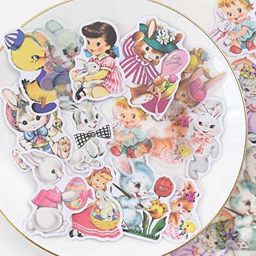 Alideco 80Pcs Vintage Vinyl Scrapbooking Stickers Packs, Funny Aesthetic Kawaii Stickers,Stickers for Adult, Stickers for Girls Journaling Assorted Phone Adult Stickers