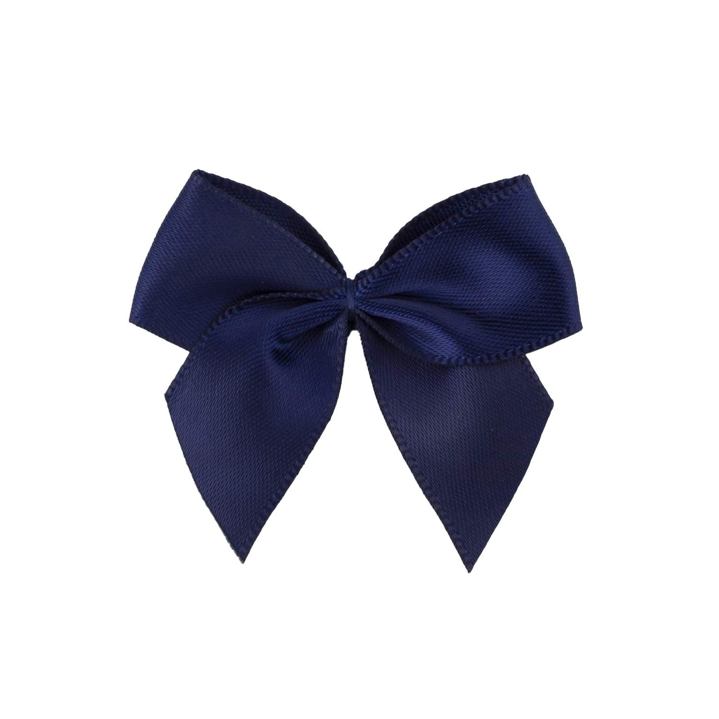 7Rainbows 50pcs 5/8" Boutique Mini Navy Blue Satin Ribbon Bows Flowers Appliques DIY Craft for Sewing Scrapbooking Wedding and Gift