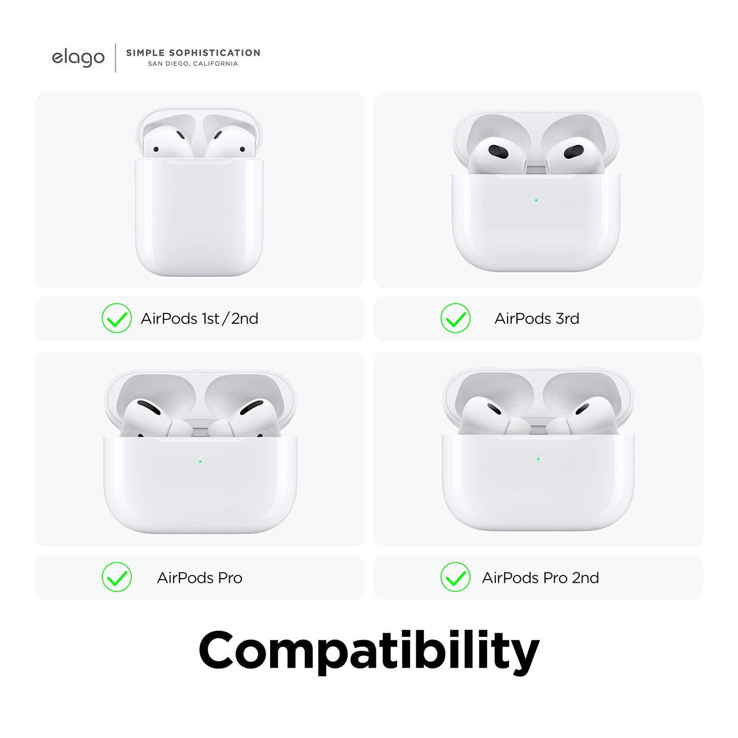 elago Ear Hooks Designed for AirPods Pro 2nd gen, AirPods Pro, Designed for AirPods 3 & 2 & 1, Earbuds Accessories, Anti-Slip, Ergonomic Design, Comfortable Fit (White) [US Patent Registered]