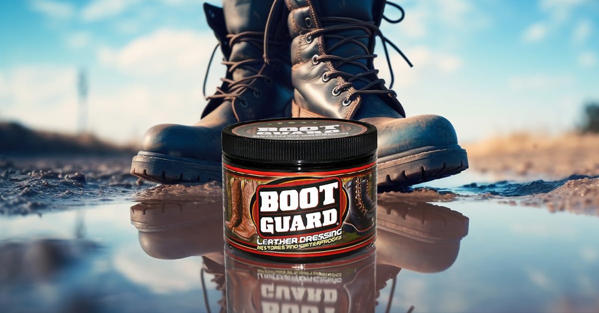 Boot Guard Leather Dressing: Restores and Conditions Leather Boots, Shoes, Automotive Interiors, Jackets, Saddles, Unscented, 5 Ounce Jar