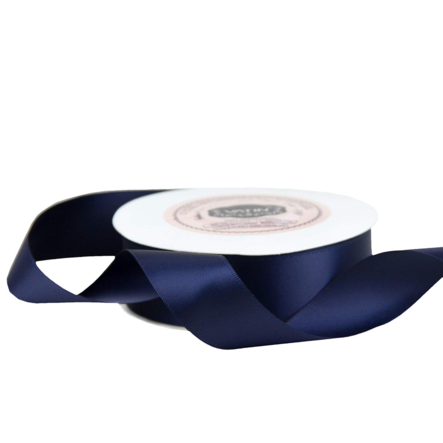 VATIN 1 inch Double Faced Polyester Satin Ribbon Deep Navy -Continuous 25 Yard Spool, Perfect for Wedding, Wreath, Baby Shower,Packing and Other Projects.