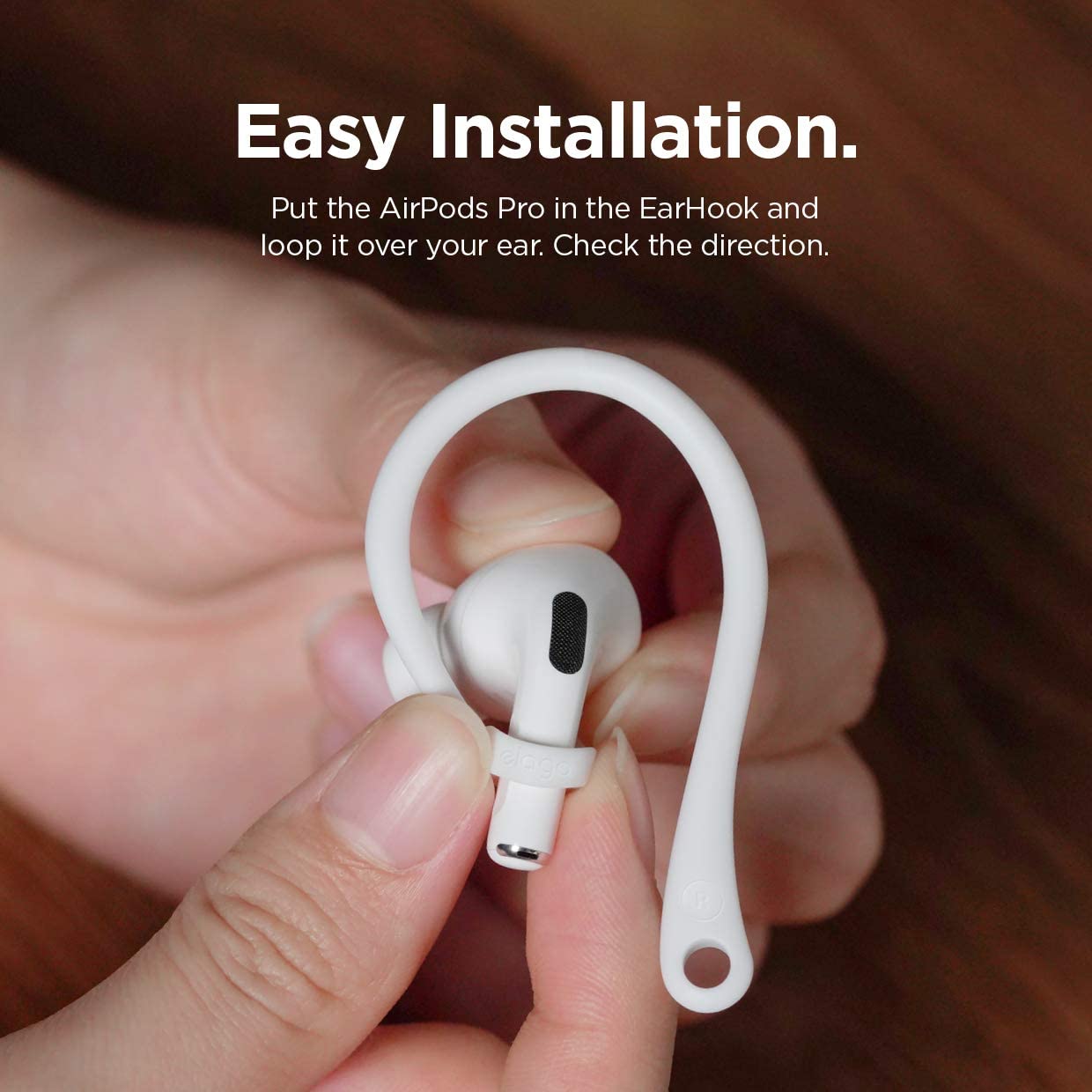 elago Ear Hooks Designed for AirPods Pro 2nd gen, AirPods Pro, Designed for AirPods 3 & 2 & 1, Earbuds Accessories, Anti-Slip, Ergonomic Design, Comfortable Fit (White) [US Patent Registered]