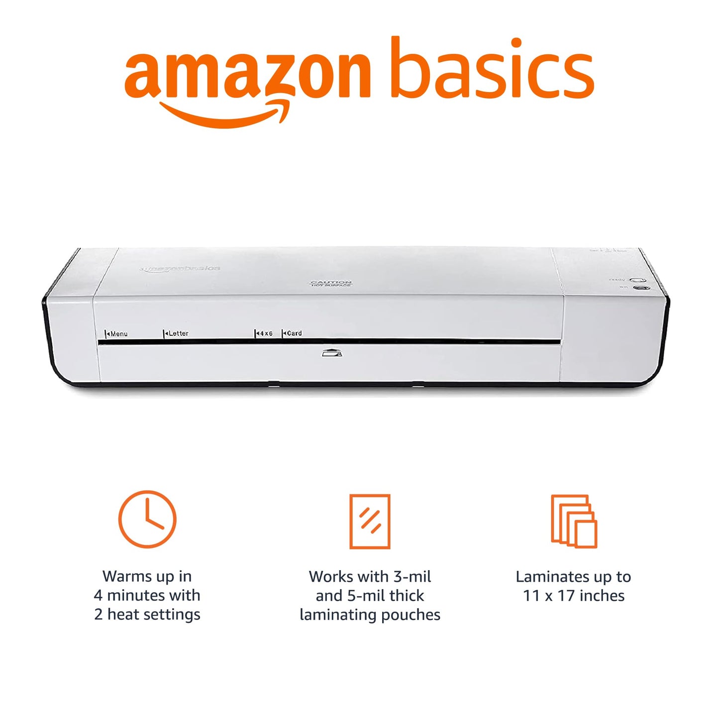 Amazon Basics 12-Inch Thermal Laminator Machine, White