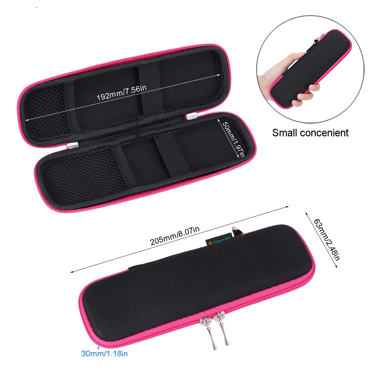 iDream365 Apple Pencil Case Holder-Hard Shell Apple Pencil Holder-Slim Pencil Case for Apple Pencil,Fountain Pen,Ballpoint Pen,Stylus Pen-Black/Hot Pink