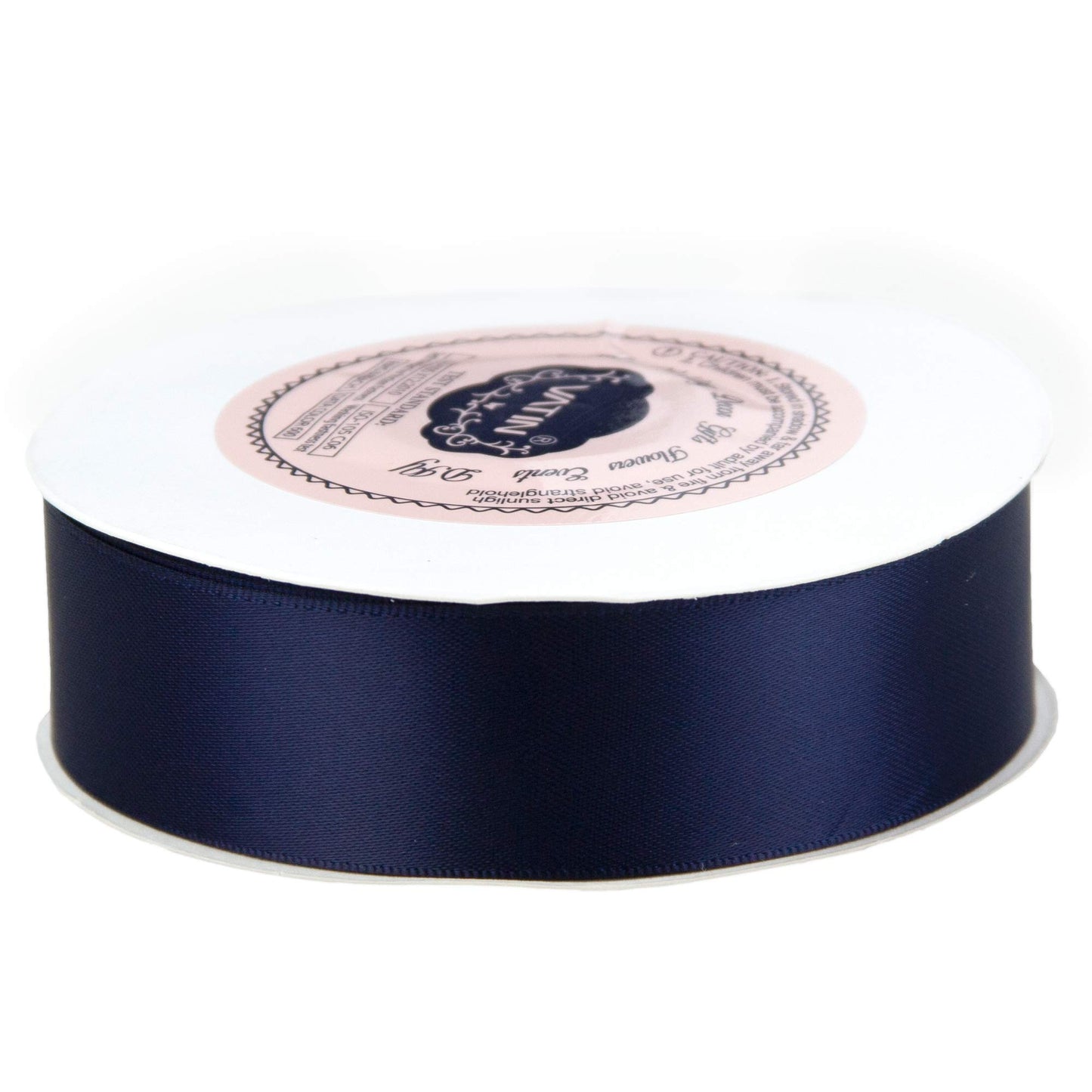 VATIN 1 inch Double Faced Polyester Satin Ribbon Deep Navy -Continuous 25 Yard Spool, Perfect for Wedding, Wreath, Baby Shower,Packing and Other Projects.