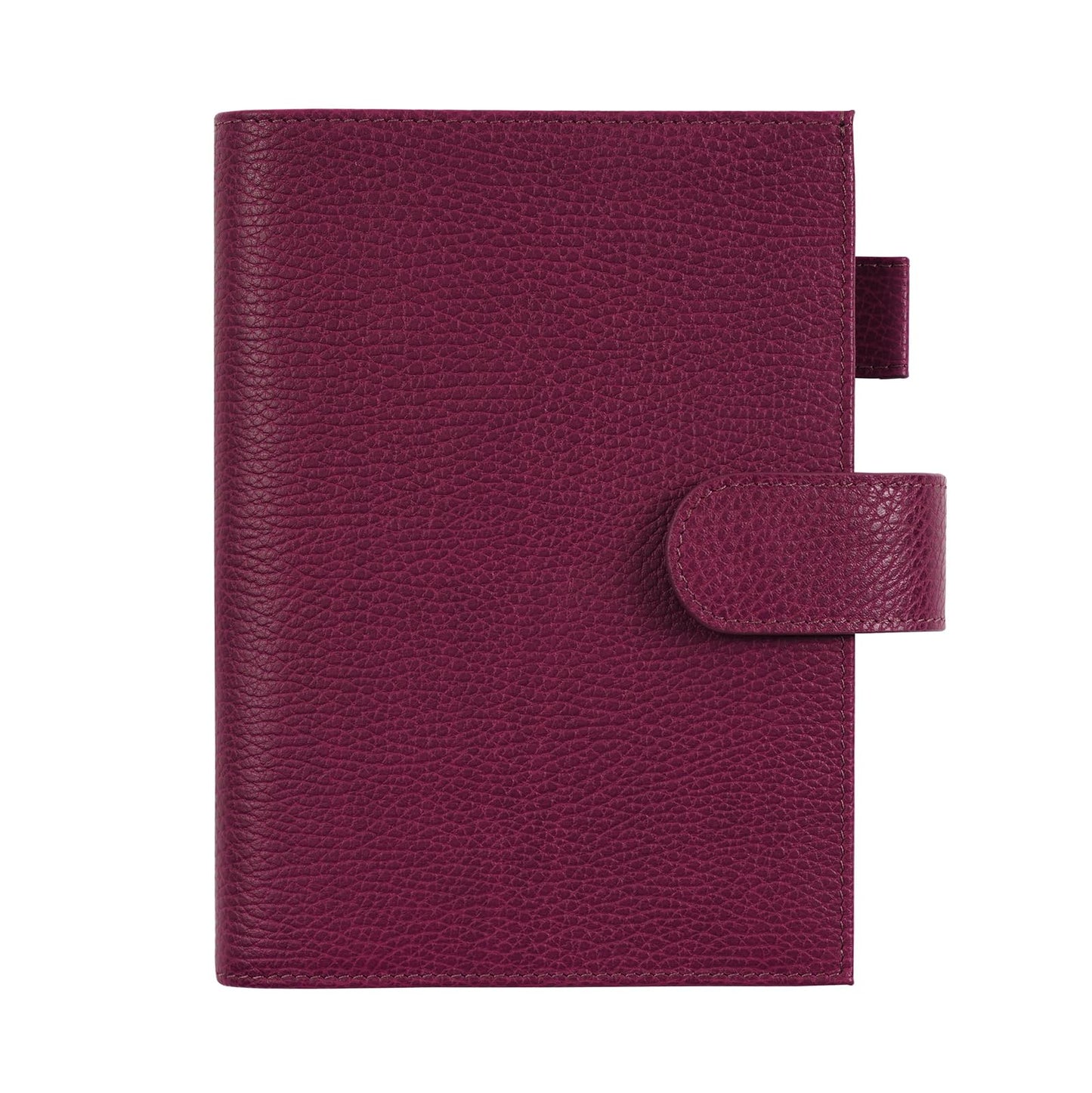 Moterm Leather Cover for Stalogy B6 - with Back Pocket, Pen Loop and Card Slots (Firm Pebbled-Beetroot, B6+)