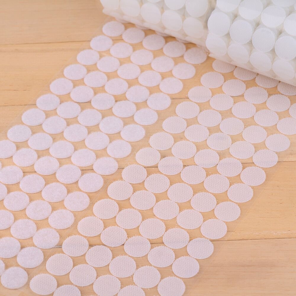 Vkey (500 Pair Sets) 3/4inch 20mm Diameter Sticky Back Coins Hook & Loop Self Adhesive Dots Tapes (White)