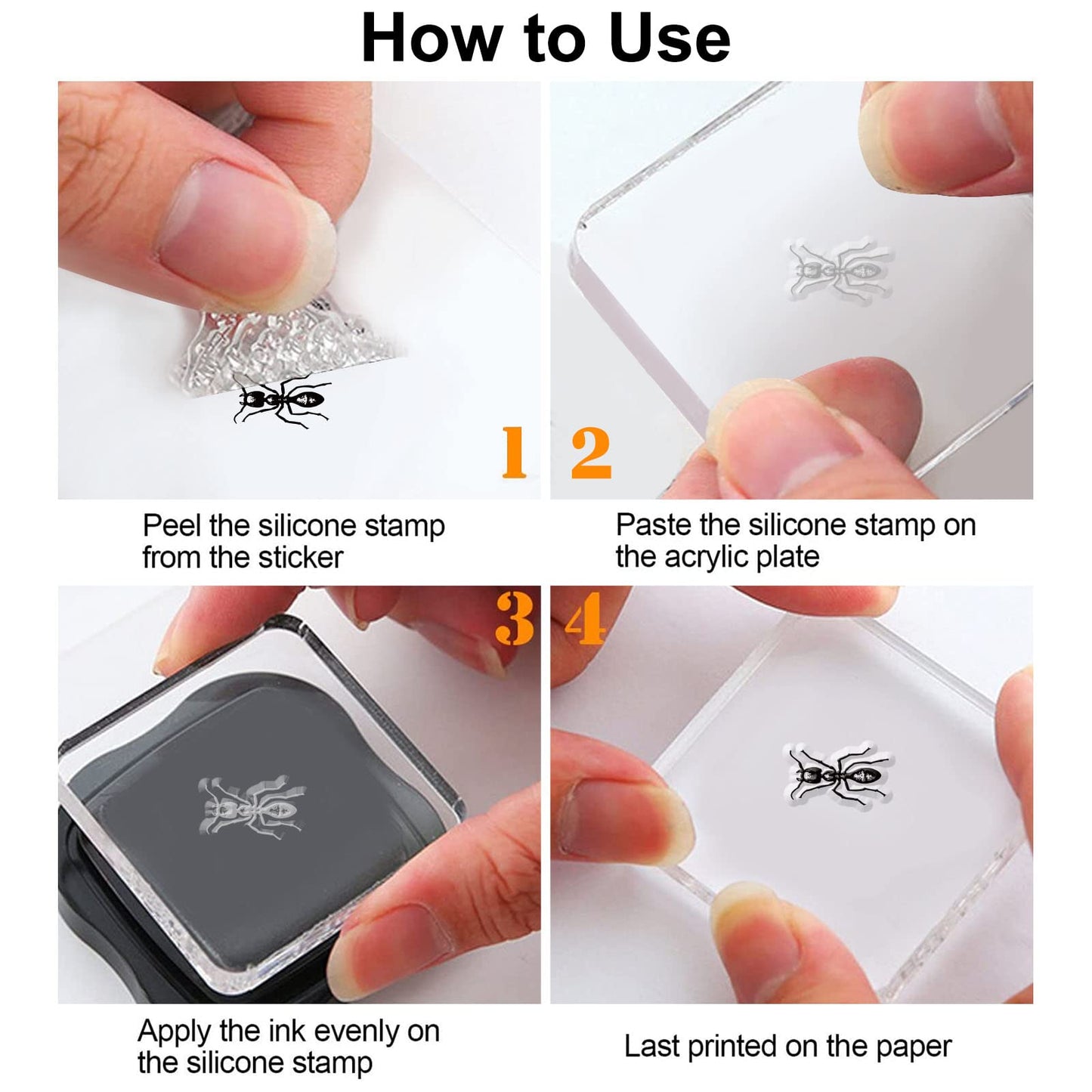 GLOBLELAND Insect Clear Stamps Silicone Clear Stamps Specimen Stamp Set for Paper Crafting Handmade Halloween Decoration DIY Scrapbook