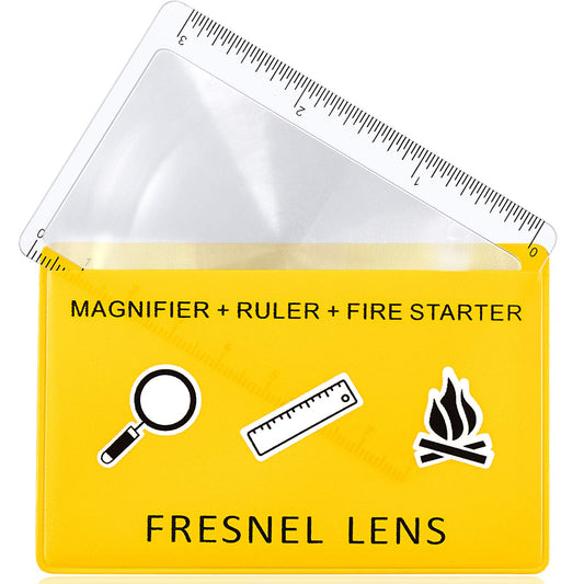 20 Pieces Fresnel Lens Credit Card Magnifier Pocket Plastic Ruler Starting Solar Fire Emergency Bushcraft Survival Compact Outdoor Leisure Classroom