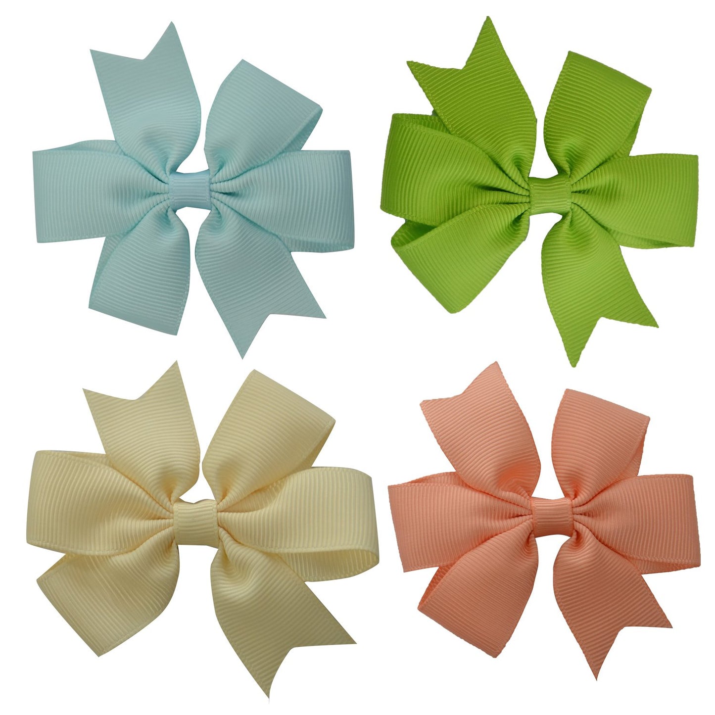 40pcs Toddler Girls Ribbon Bows for Hair (3 Inch Bow Bulk Pack) (40 colors pinwheel bows)