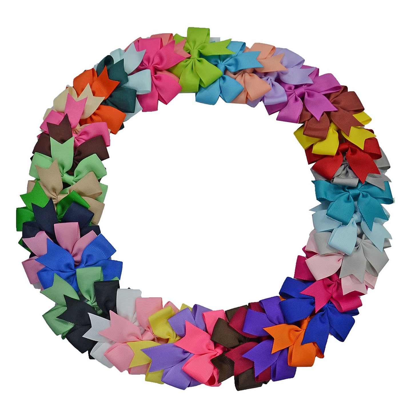 40pcs Toddler Girls Ribbon Bows for Hair (3 Inch Bow Bulk Pack) (40 colors pinwheel bows)