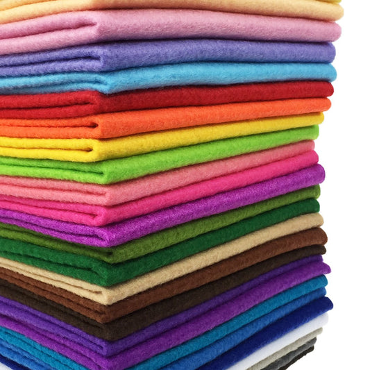 flic-flac 28pcs 12 x 8 inches (30cmx20cm) 1.4mm Thick Soft Felt Fabric Sheet Assorted Color Felt Pack DIY Craft Sewing Squares Nonwoven Patchwork