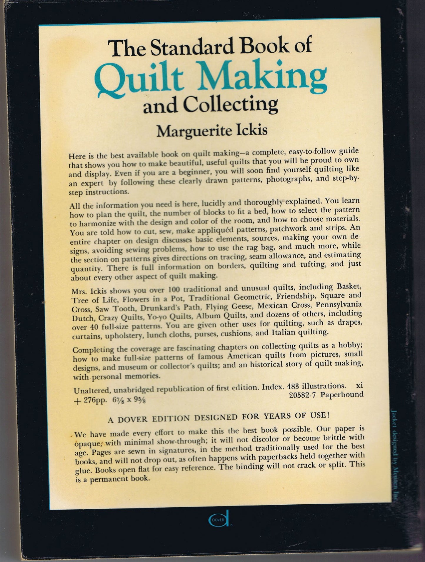 The Standard Book of Quilt Making and Collecting (Dover Quilting)