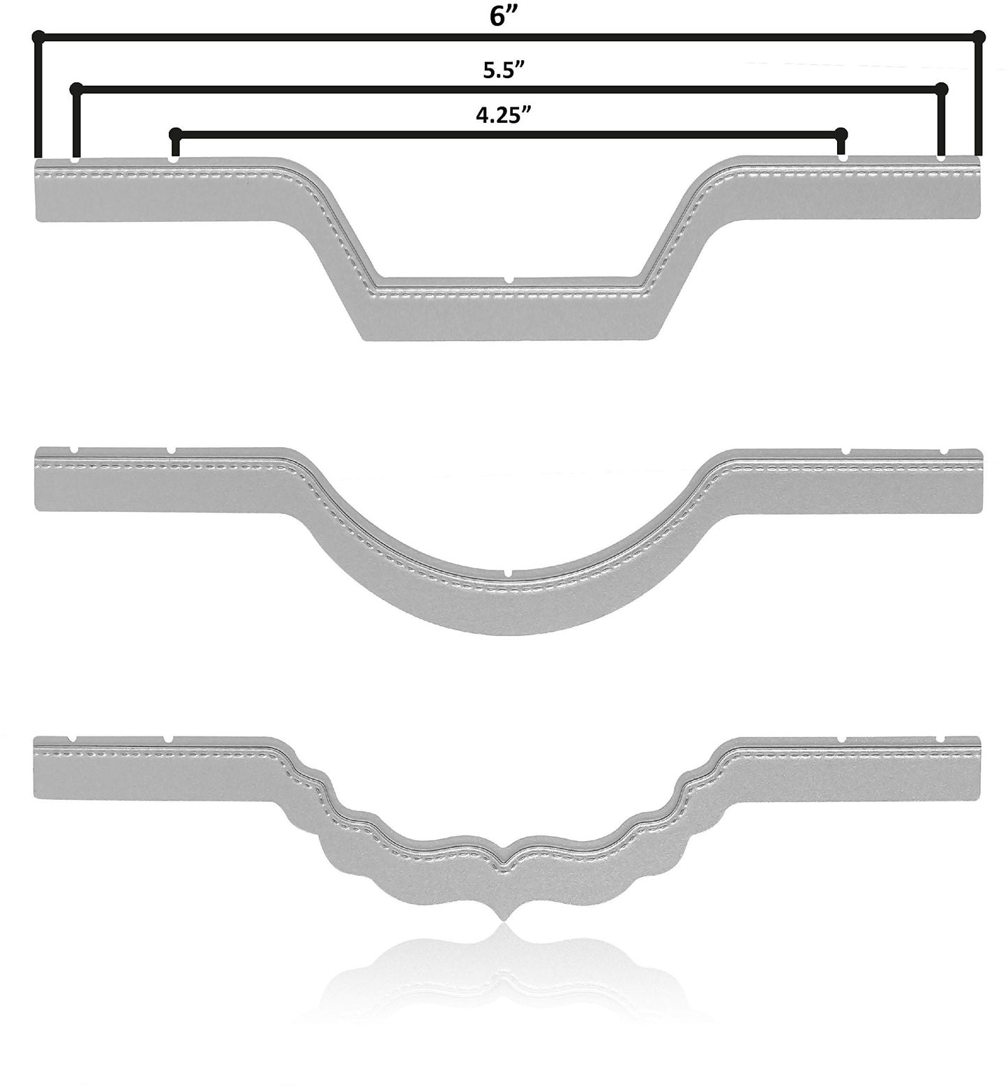 Stitched Notch Borders Die Cut Set of 3 - Edge Dies for Pockets, Metal Cutting Dies for Card Making, Scrapbooking, Paper Crafting - by Matty's Crafting Joy